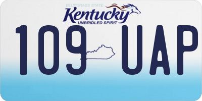 KY license plate 109UAP
