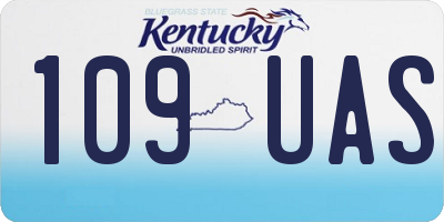 KY license plate 109UAS