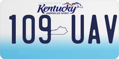 KY license plate 109UAV