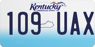 KY license plate 109UAX