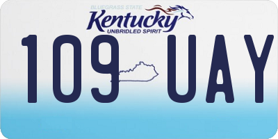 KY license plate 109UAY