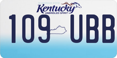 KY license plate 109UBB