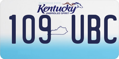KY license plate 109UBC