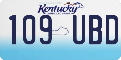 KY license plate 109UBD