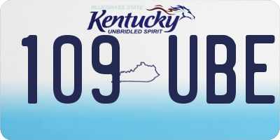 KY license plate 109UBE