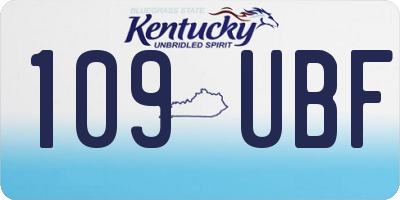 KY license plate 109UBF