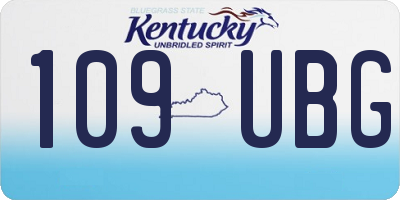 KY license plate 109UBG