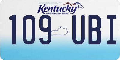 KY license plate 109UBI