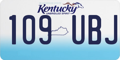 KY license plate 109UBJ
