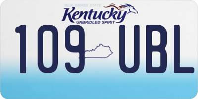 KY license plate 109UBL
