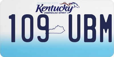 KY license plate 109UBM
