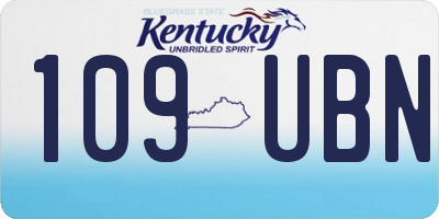 KY license plate 109UBN