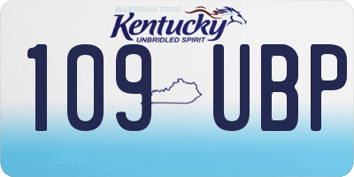 KY license plate 109UBP