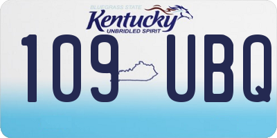 KY license plate 109UBQ