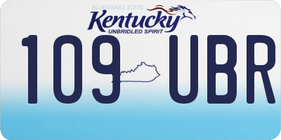 KY license plate 109UBR