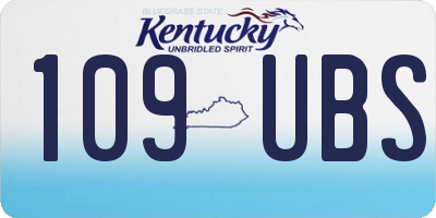 KY license plate 109UBS