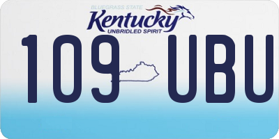 KY license plate 109UBU