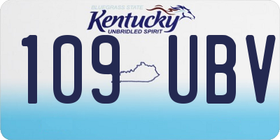 KY license plate 109UBV