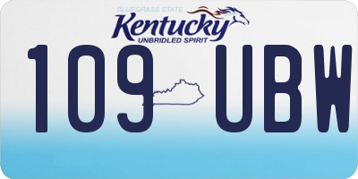 KY license plate 109UBW