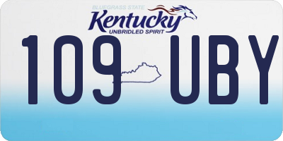 KY license plate 109UBY