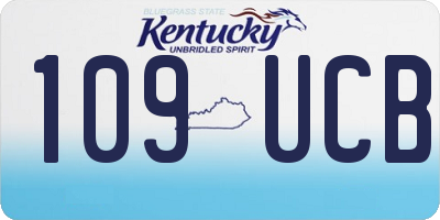 KY license plate 109UCB