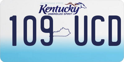 KY license plate 109UCD