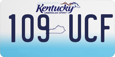 KY license plate 109UCF
