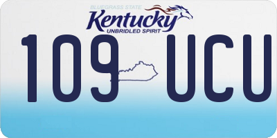KY license plate 109UCU