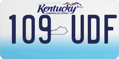 KY license plate 109UDF