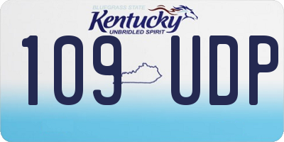 KY license plate 109UDP