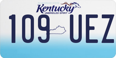 KY license plate 109UEZ