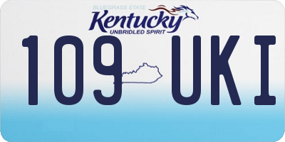 KY license plate 109UKI