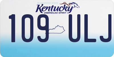 KY license plate 109ULJ