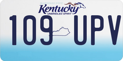 KY license plate 109UPV