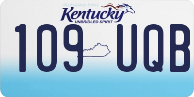 KY license plate 109UQB