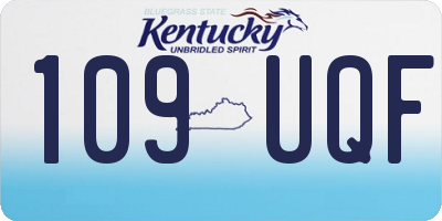 KY license plate 109UQF
