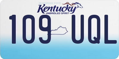 KY license plate 109UQL