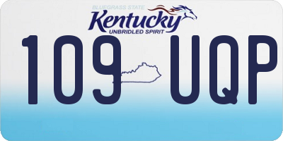 KY license plate 109UQP