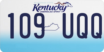 KY license plate 109UQQ