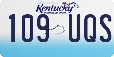 KY license plate 109UQS