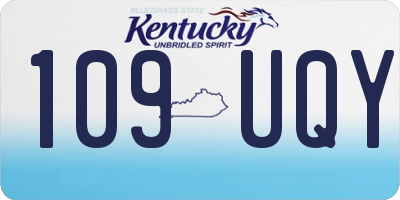 KY license plate 109UQY