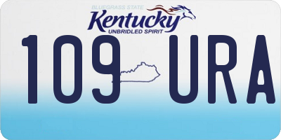 KY license plate 109URA
