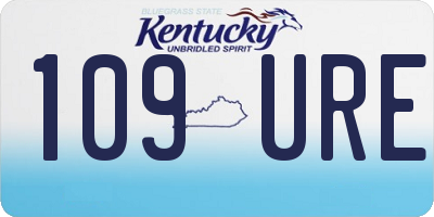 KY license plate 109URE