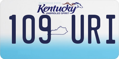 KY license plate 109URI