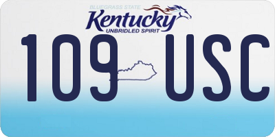 KY license plate 109USC