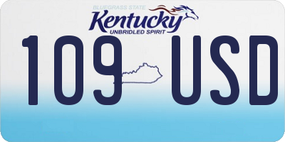 KY license plate 109USD