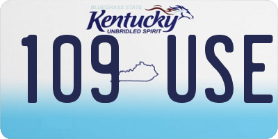 KY license plate 109USE