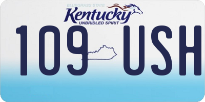 KY license plate 109USH