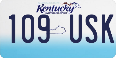 KY license plate 109USK