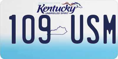 KY license plate 109USM